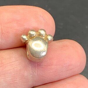 Sterling Silver 925 Paw Print Slide Charm Fits All Slide Charm Bracelets .50"